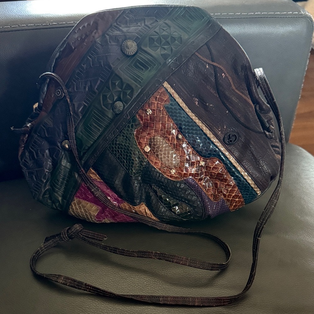 Vintage Patchwork Leather Shoulder Bag